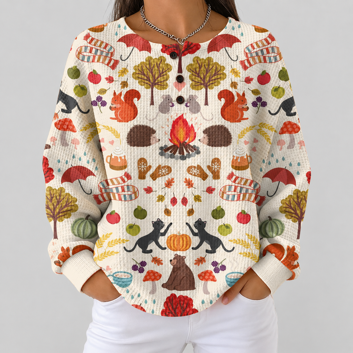 Maglione con Bosco d'Autunno