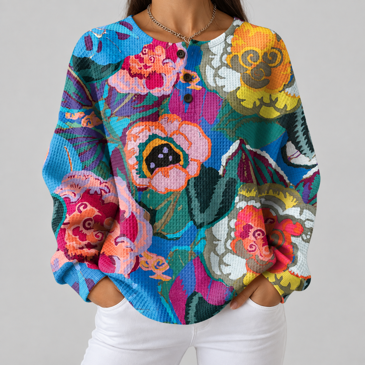 Maglione a Grandi Fiori