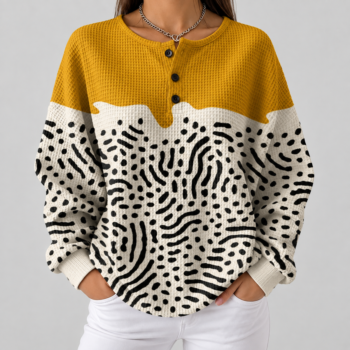 Maglione Senape a Pois