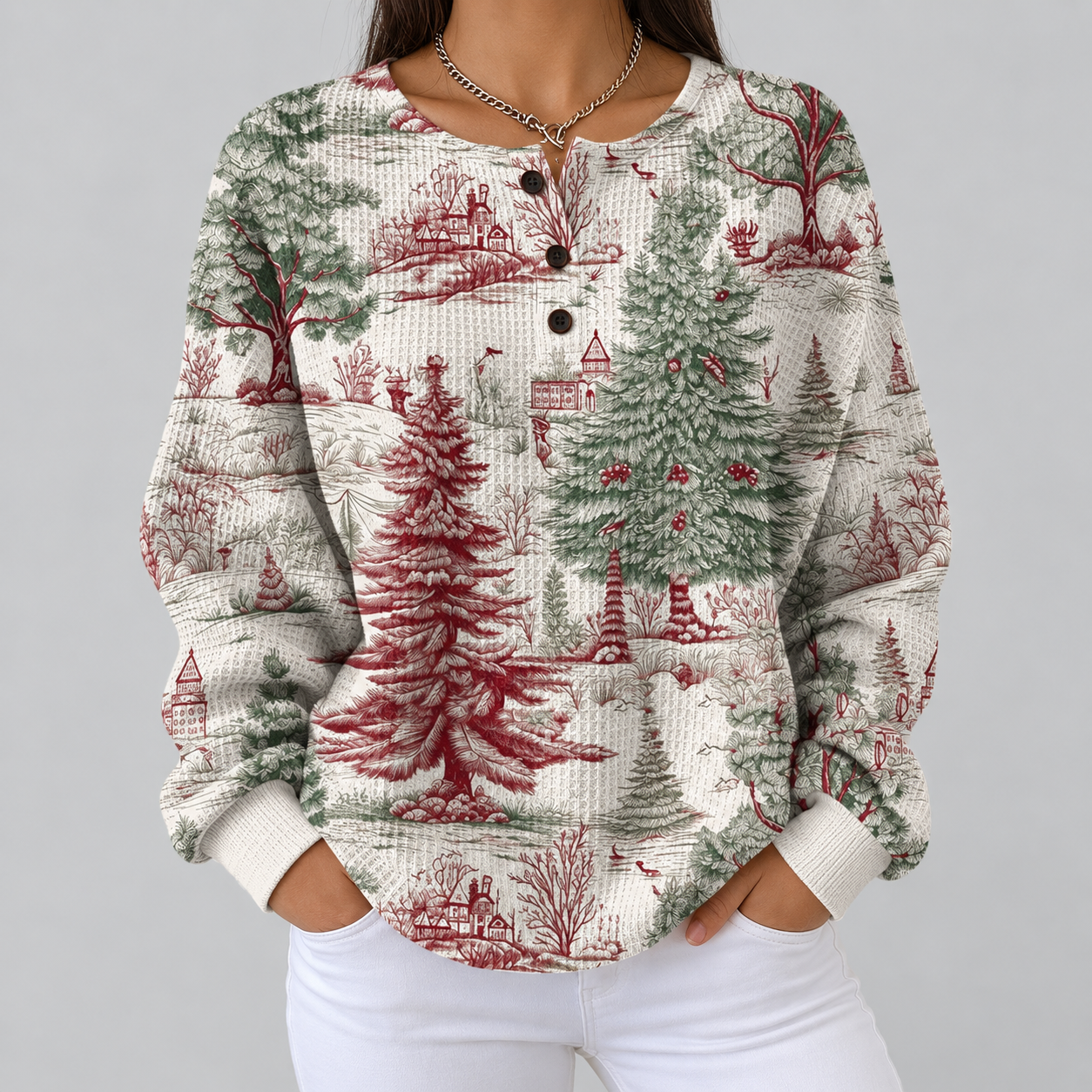 Maglione con Paesaggio Invernale