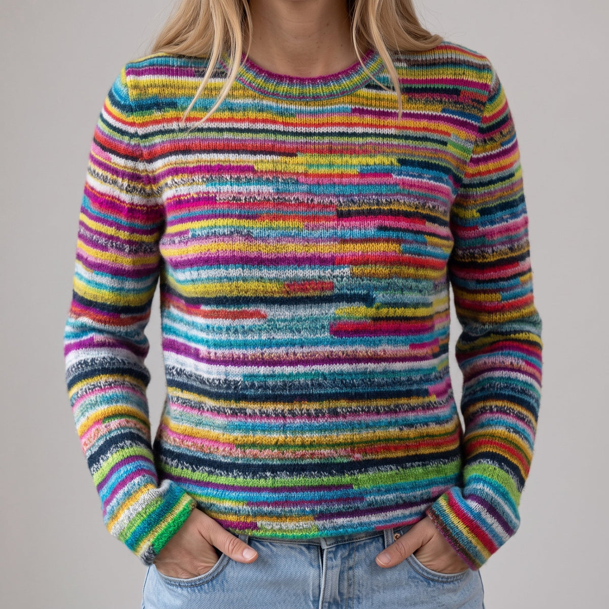 Maglione Retrò Multicolore a Righe