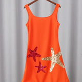 Valencia - Abito mini senza maniche con paillettes e stelle