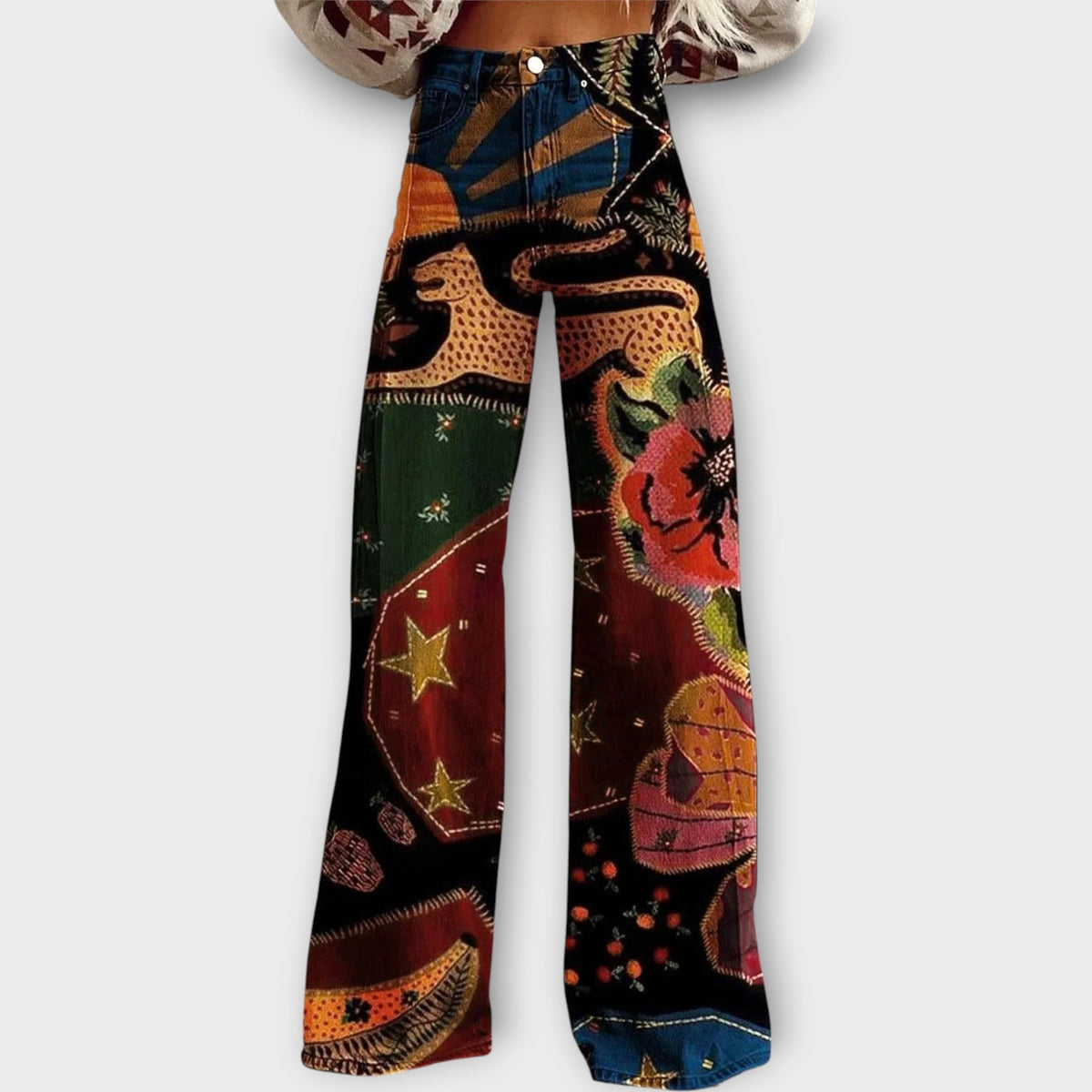 Jean à Imprimé Patchwork
