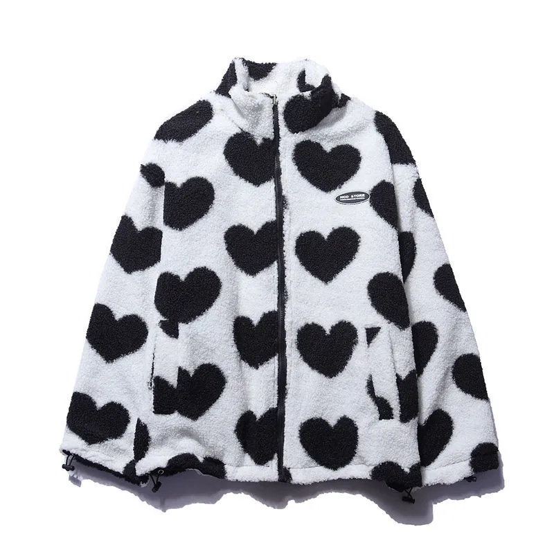 Cappotto reversibile con motivo a cuori