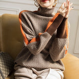 Éléonore | Maglione di Lusso a Collo Alto in Chevron