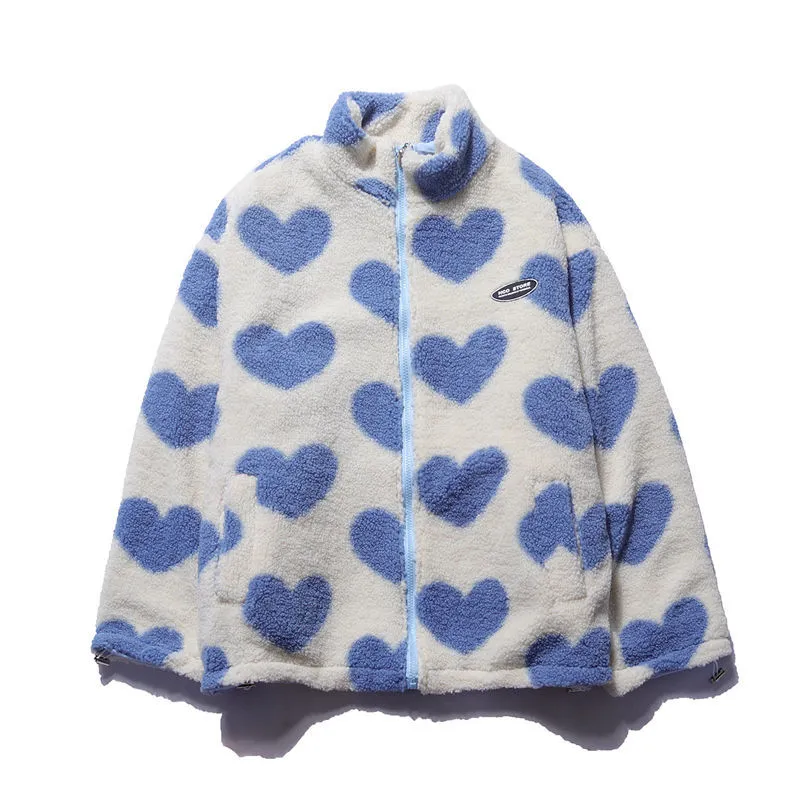 Cappotto reversibile con motivo a cuori