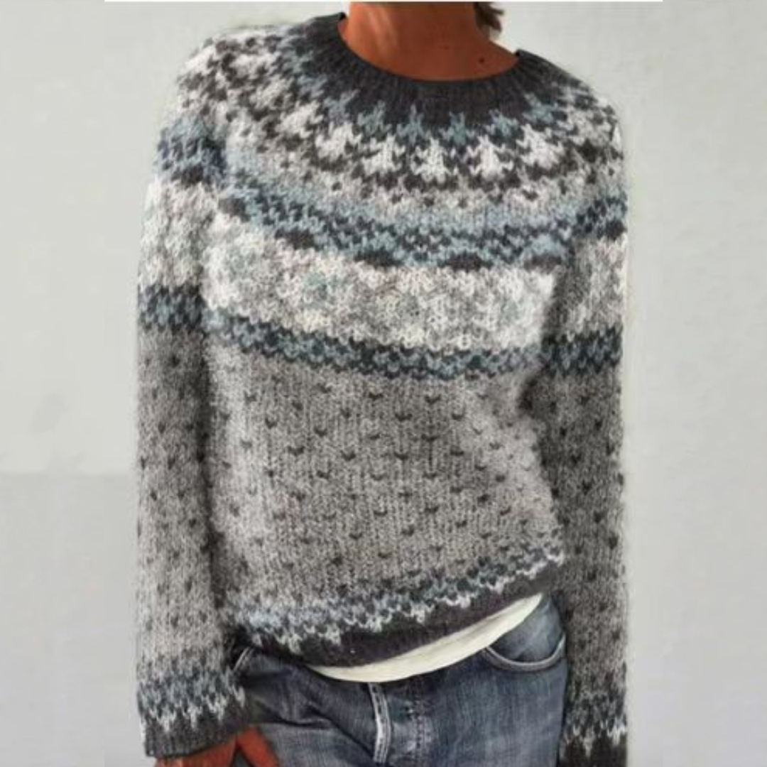 Maglione Jacquard di Ispirazione Rétro