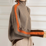 Éléonore | Maglione Collo Alto Luxe in Chevron