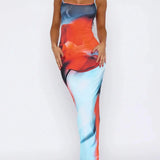 Ione - Maxi abito tubino stampato chic