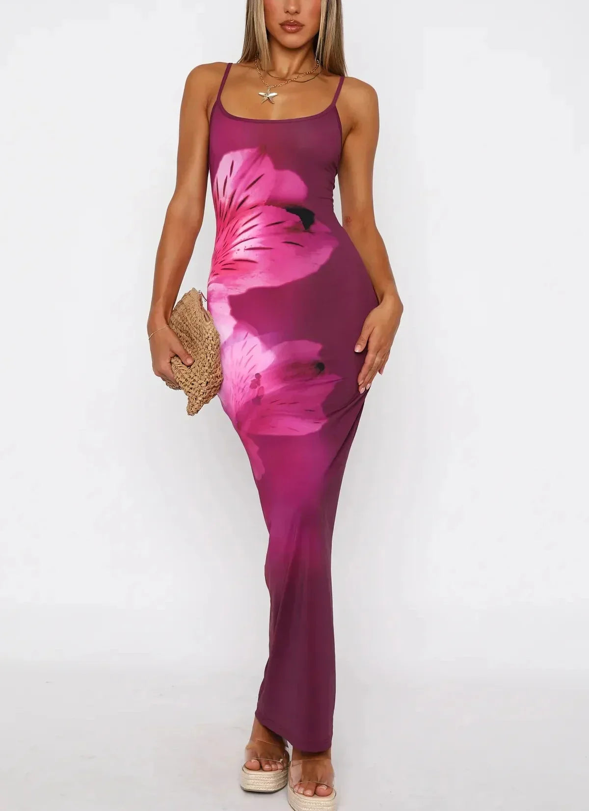 Ione - Maxi abito tubino stampato chic