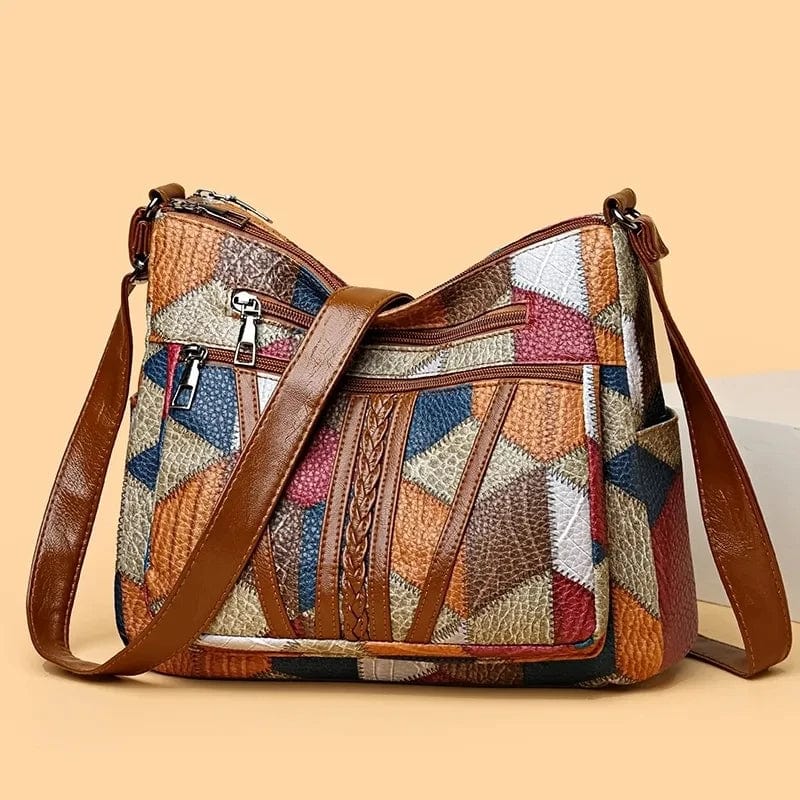 Laura | Borsa a Tracolla in Pelle con Motivo Mosaico
