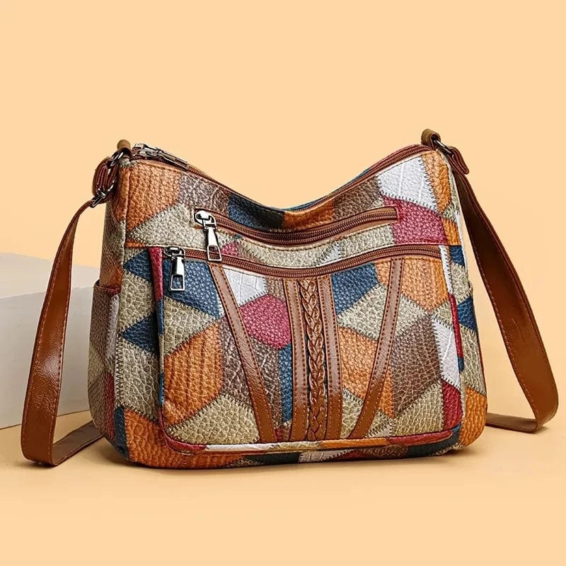 Laura | Borsa a Tracolla in Pelle con Motivo Mosaico
