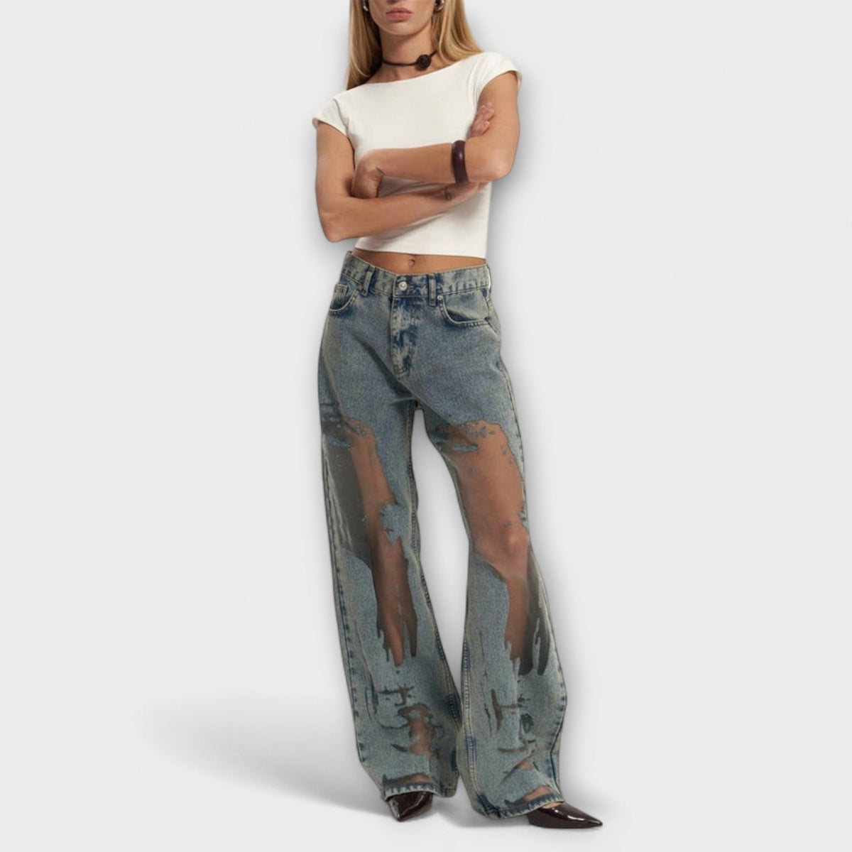 Rayne - Jeans in Denim Blu Trasparente Trixie