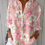 Blusa Rosa con Fiori Eleganti
