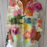 Blusa Rosa con Fiori Eleganti