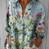 Blusa Rosa con Fiori Eleganti