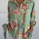 Blusa Rosa con Fiori Eleganti