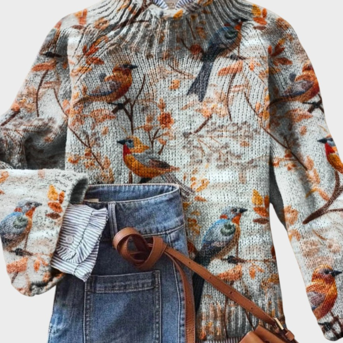 Maglione a Collo Alto in Maglia d'Autore