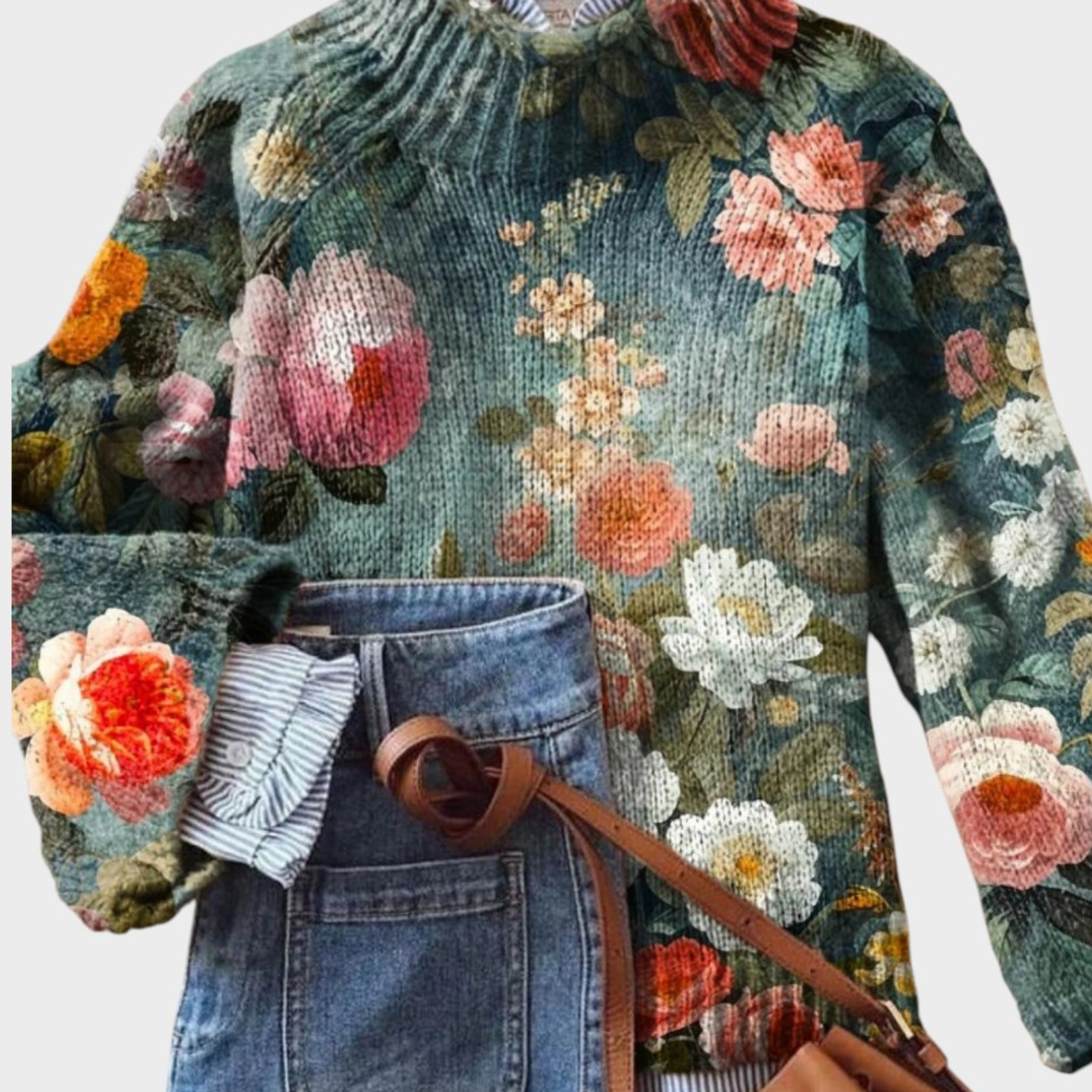 Maglione a Collo Alto a Stampa d'Autore