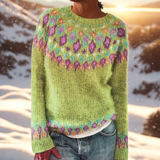 Ginevra – Maglione in maglia confortevole con dettaglio Fair Isle