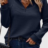 Ludovica | Maglione con Scollo a V, Zip e Maniche Lunghe