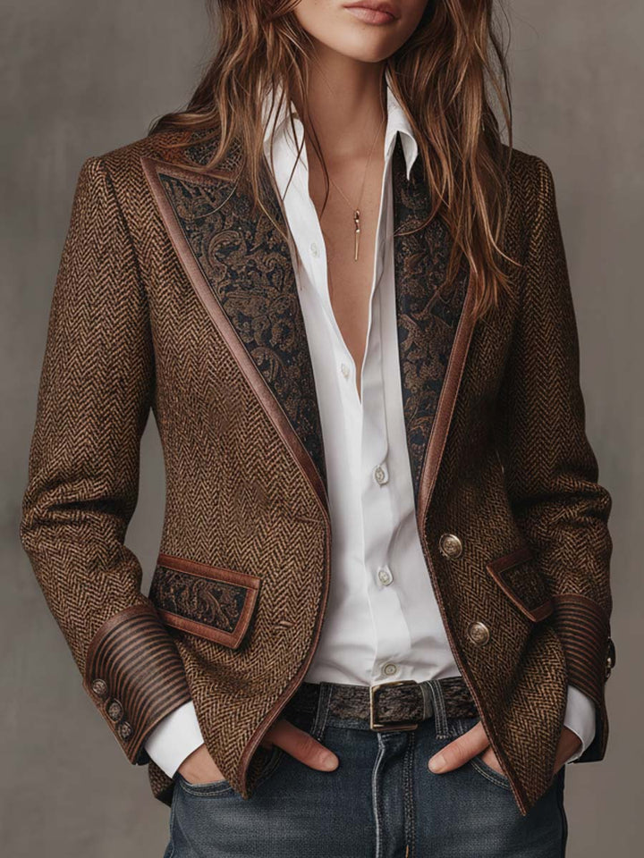 Arianna | Blazer in tweed a spina di pesce