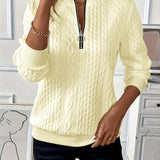 Alessia | Maglione con Zip in Maglia Cable per Donne
