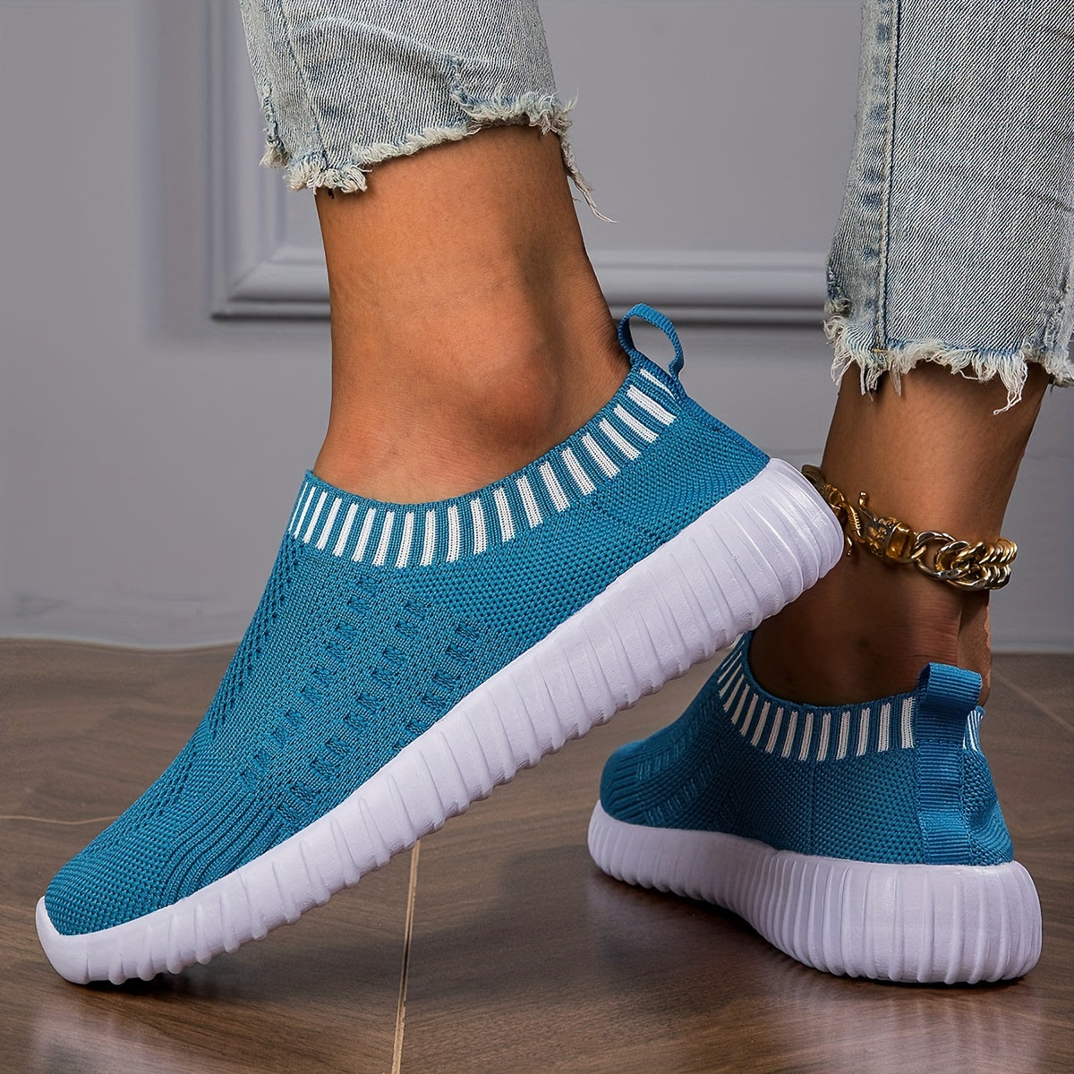 Sneakers Slip-On con Bordo a Righe