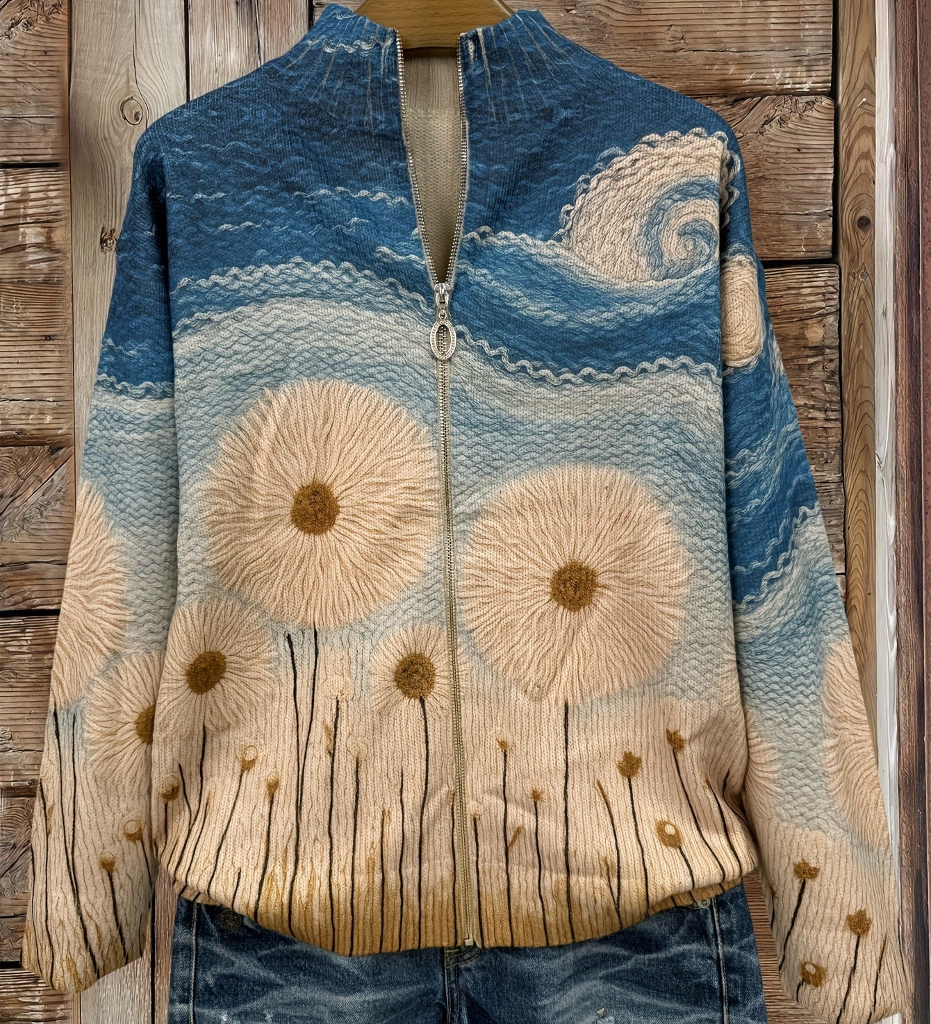 Cardigan con Zip e Soffioni