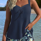 Laluna® | Tankini a righe con shorts da spiaggia