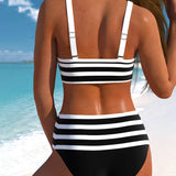 Laluna® | Bikini a righe a vita alta