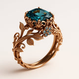 Anello in cristallo verde naturale