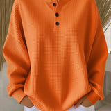 Giulia | Maglione Henley in Maglia Waffle Confortevole