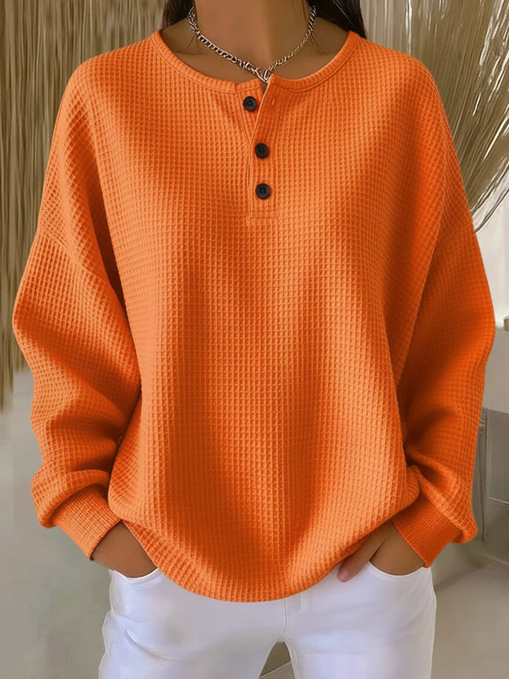 Giulia | Maglione Henley in Maglia Waffle Confortevole