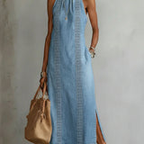 Soline | Abito in denim con pizzo rétro
