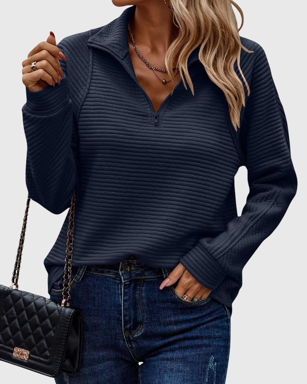 Christine | Maglione elegante a mezza zip