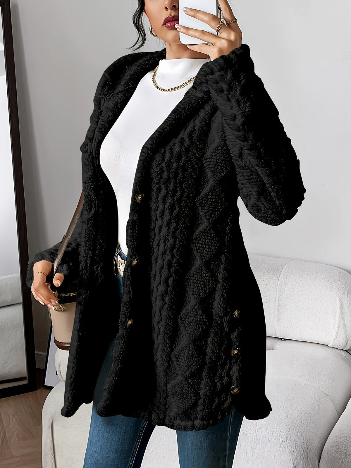 ANGELA™ | CARDIGAN CON CAPPUCCIO