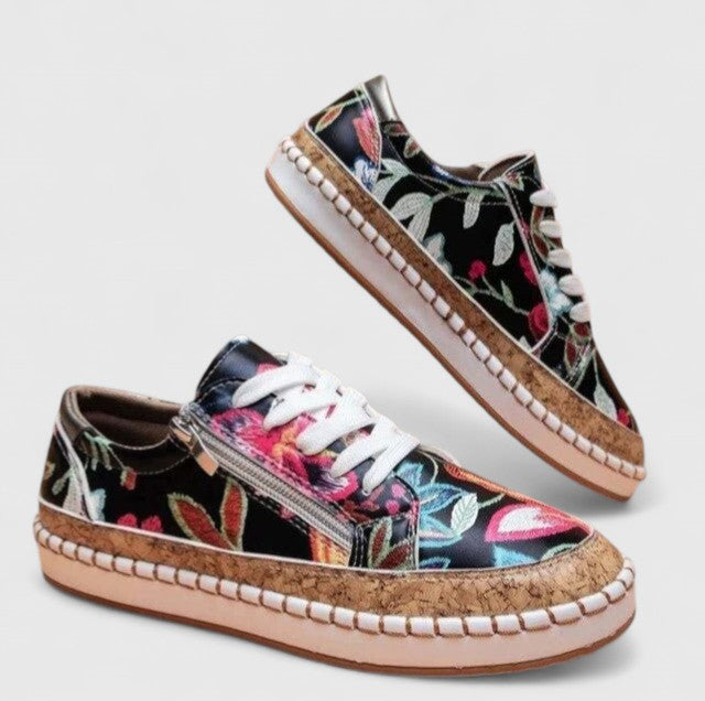 Sneakers Floreali con Zip