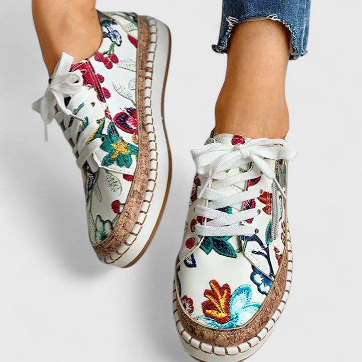 Sneakers Floreali con Zip