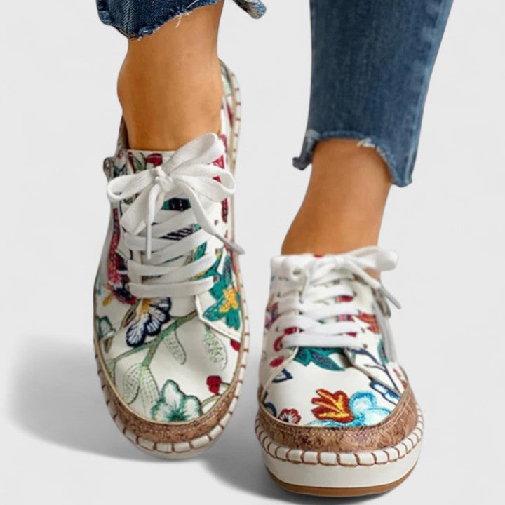 Sneakers Floreali con Zip
