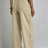 Shania - Pantaloni con bottoni rilassati