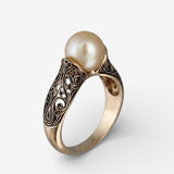Anello in oro vintage con perla