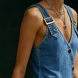 Lalie | Abito lungo in denim con bottoni