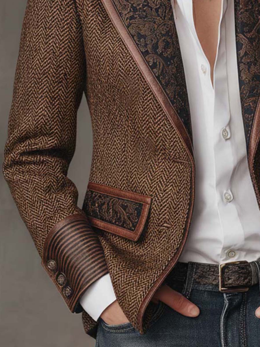 Blazer in tweed a spina di pesce