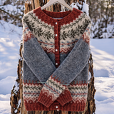 Beatrice – Cardigan in maglia con motivo invernale classico