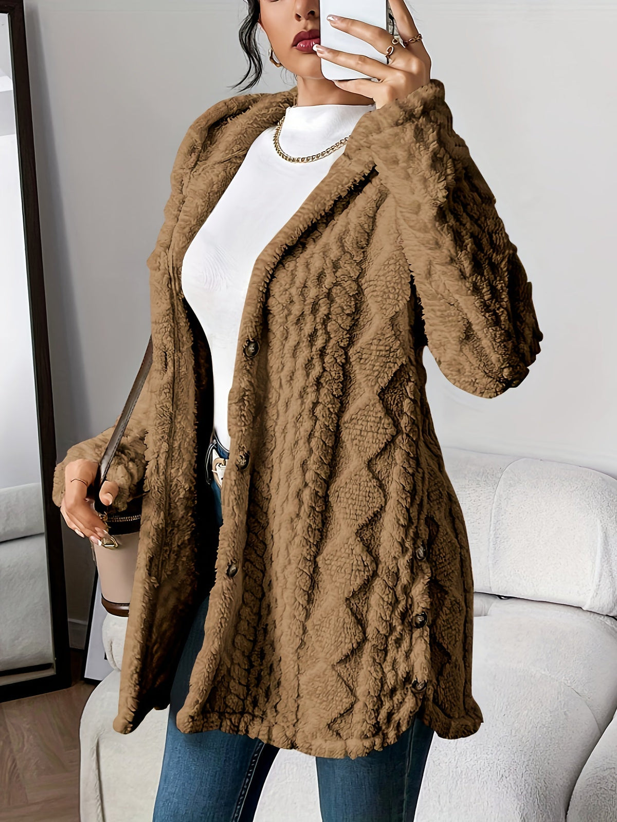 ANGELA™ | CARDIGAN CON CAPPUCCIO