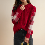Julie | Maglione con Cappuccio in Maglia a Treccia