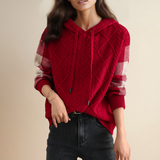 Julie | Maglione con Cappuccio in Maglia a Treccia