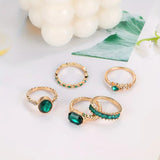 Set di Anelli di Smeraldo Squisiti Zarina | Oro