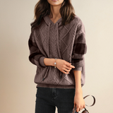 Julie | Maglione con Cappuccio in Maglia a Treccia
